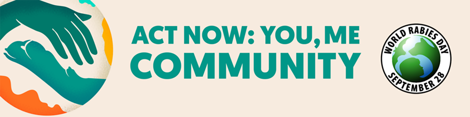wrd-2025_theme Illustration for the World Rabies Day 2025: Act now: you, me, community