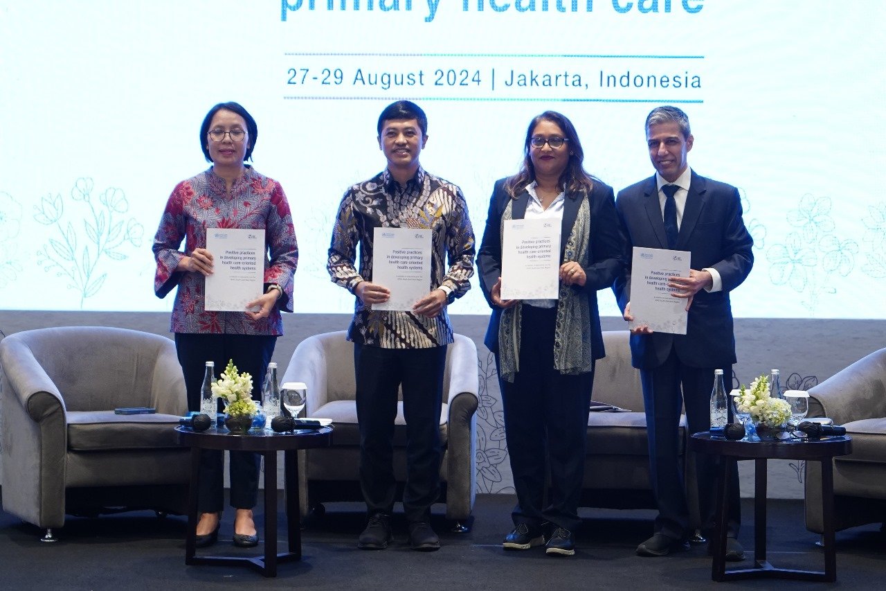 WHO Regional Director for South-East Asia, Saima Wazed with dignitaries at the book launch event, Jakarta.